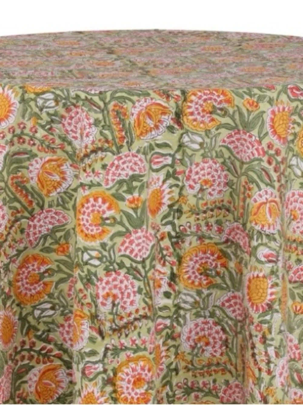 Farmhouse Floral Tablecloth 100% Cotton 60” Round - PINK